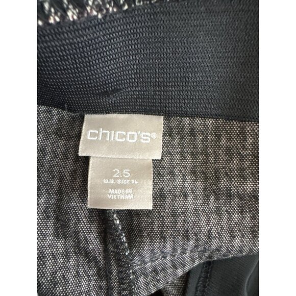 Chicos 2.5 Womens Size 14 Black tan Houndstooth Ankle Pants Stretch - Picture 3 of 4